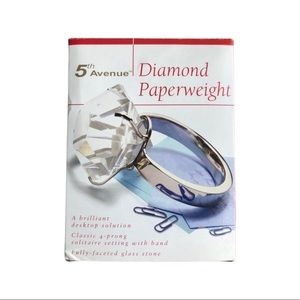 NIB 💍 Desk Paperweight - Diamond Ring (Glass)